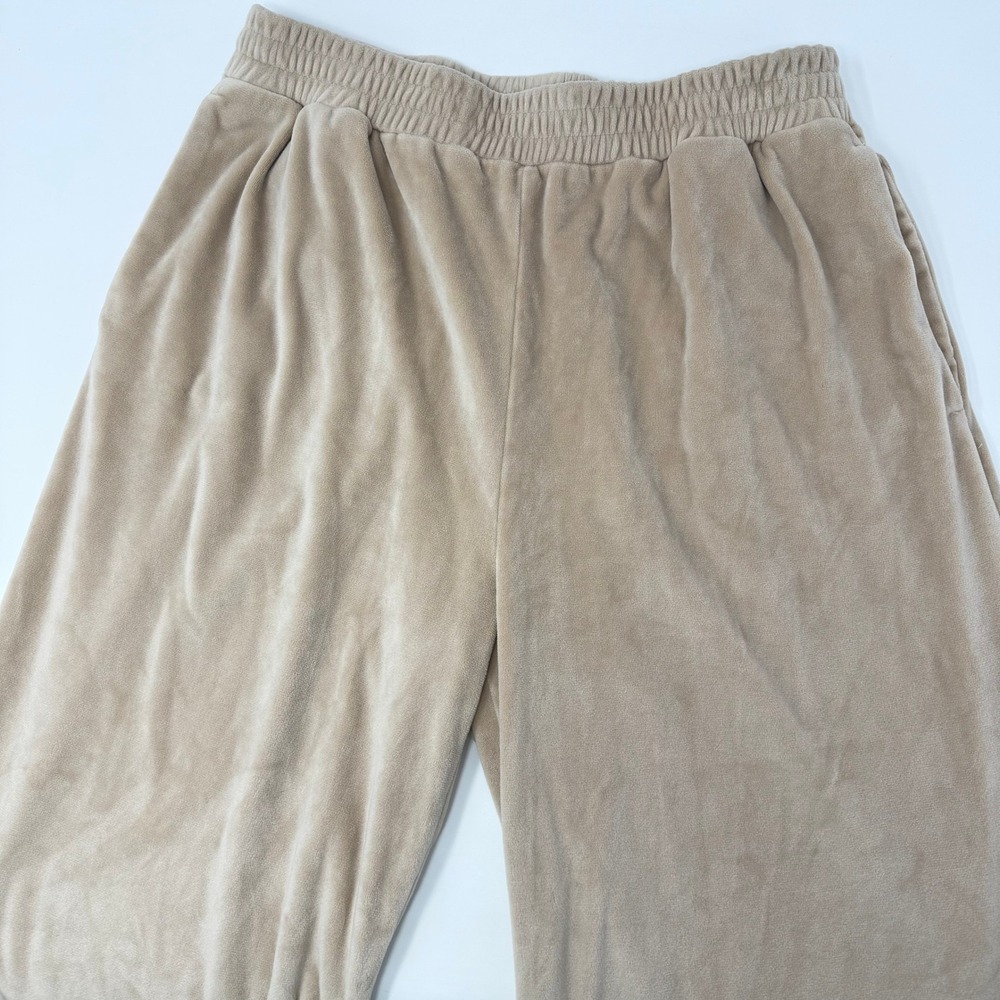 Skims Velour Track Pant Wide Leg Lounge Pants Elastic Waist Women's Size Medium